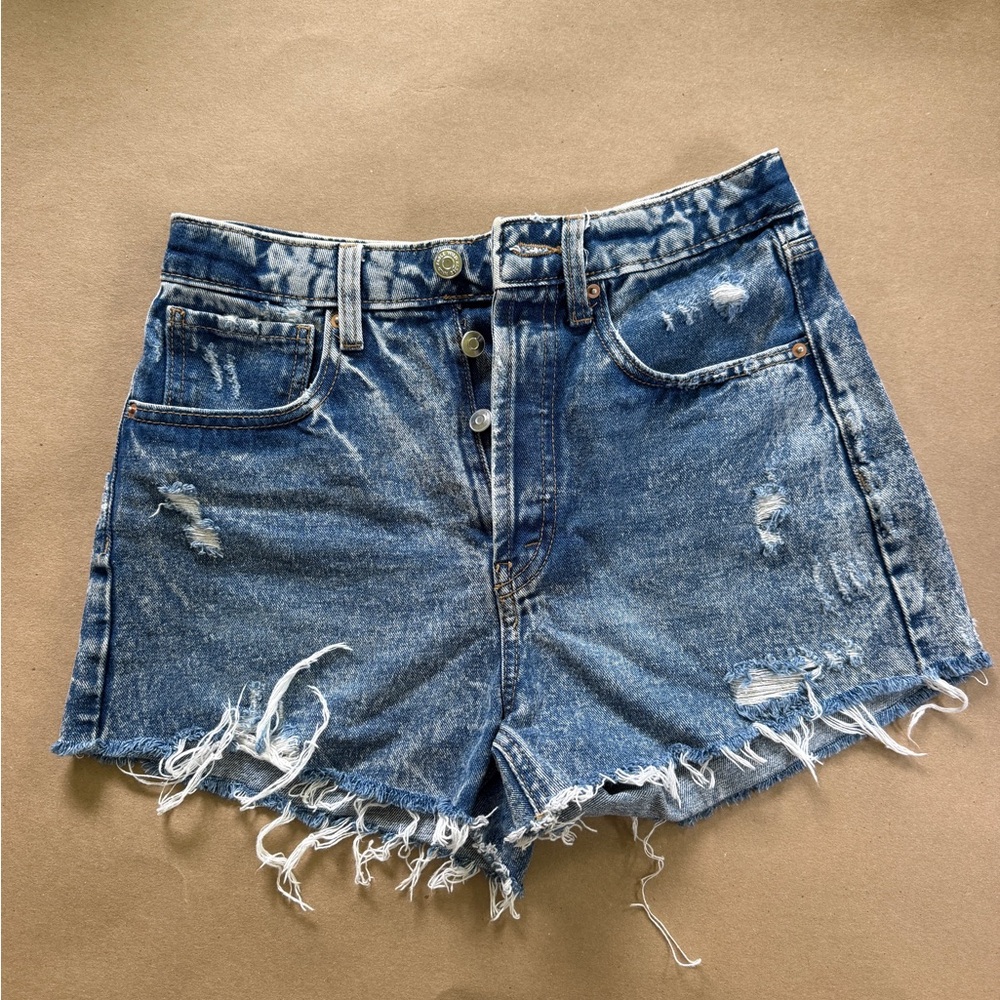 wild fable Distressed Acid Wash High-Rise Denim Shorts